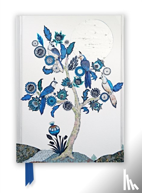 Flame Tree Studio - Alexandra Milton: Silver Tree of Life with Four White-throated Magpies (Foiled Journal)