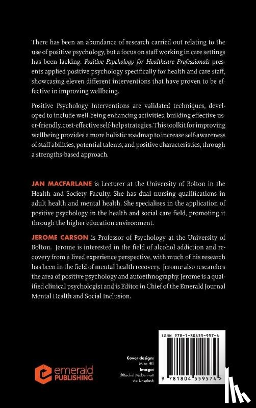 Macfarlane, Jan (University of Bolton, Carson, Jerome (University of Bolton - Positive Psychology for Healthcare Professionals