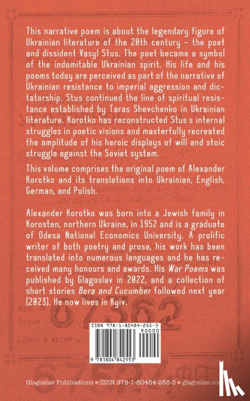 Korotko, Alexander - Stus: A Narrative Poem. Quadrilingual edition