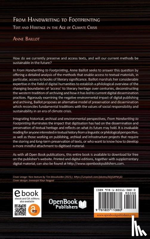 Anne Baillot, Baillot - From Handwriting to Footprinting