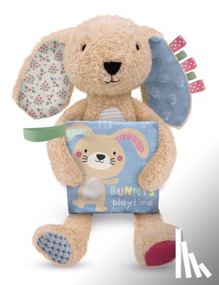 Make Believe Ideas - Sensory Snuggables Medium Plush Rabbit with Cloth Book