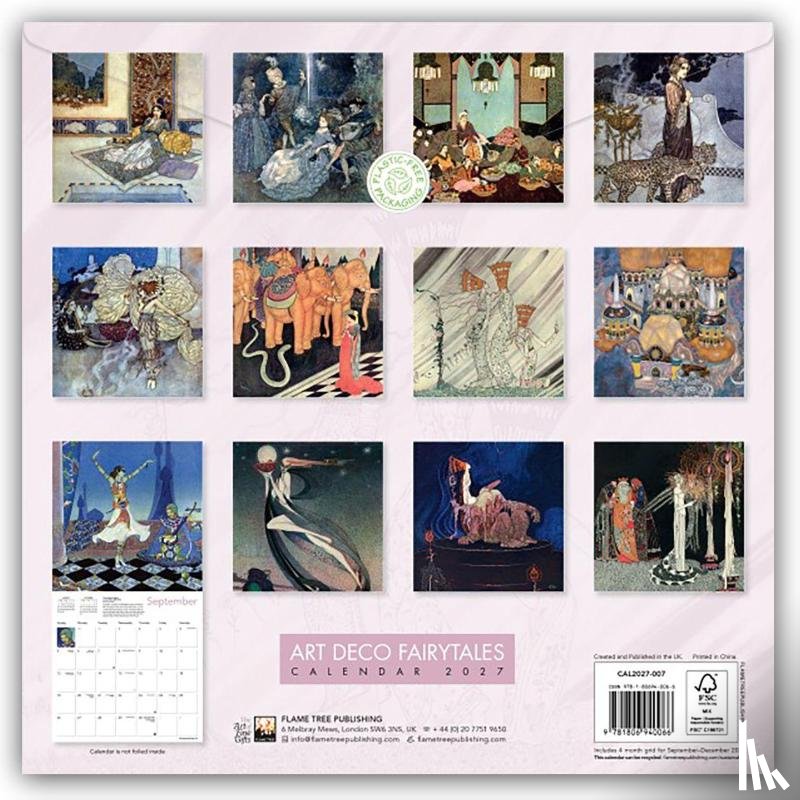 Flame, Tree - Art Deco Fairytales Wall Calendar 2027 (Art Calendar)