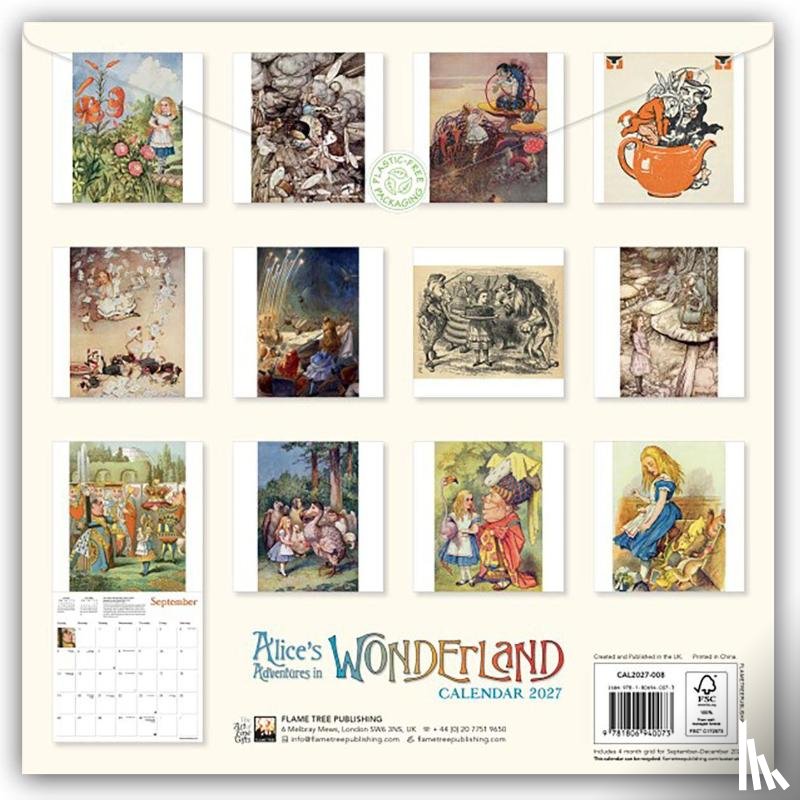 Flame, Tree - Alice's Adventures in Wonderland Wall Calendar 2027 (Art Calendar)