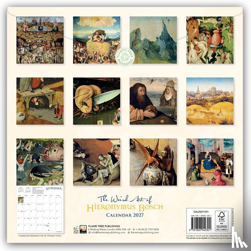 Flame, Tree - The Weird Art of Hieronymus Bosch Wall Calendar 2027 (Art Calendar)