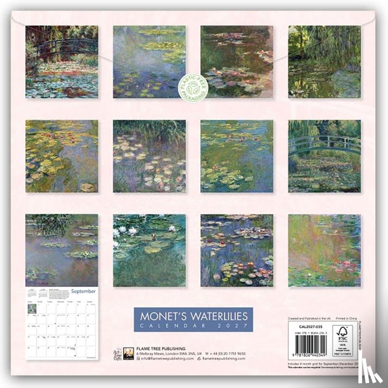 Flame, Tree - Monet's Waterlilies Wall Calendar 2027 (Art Calendar)