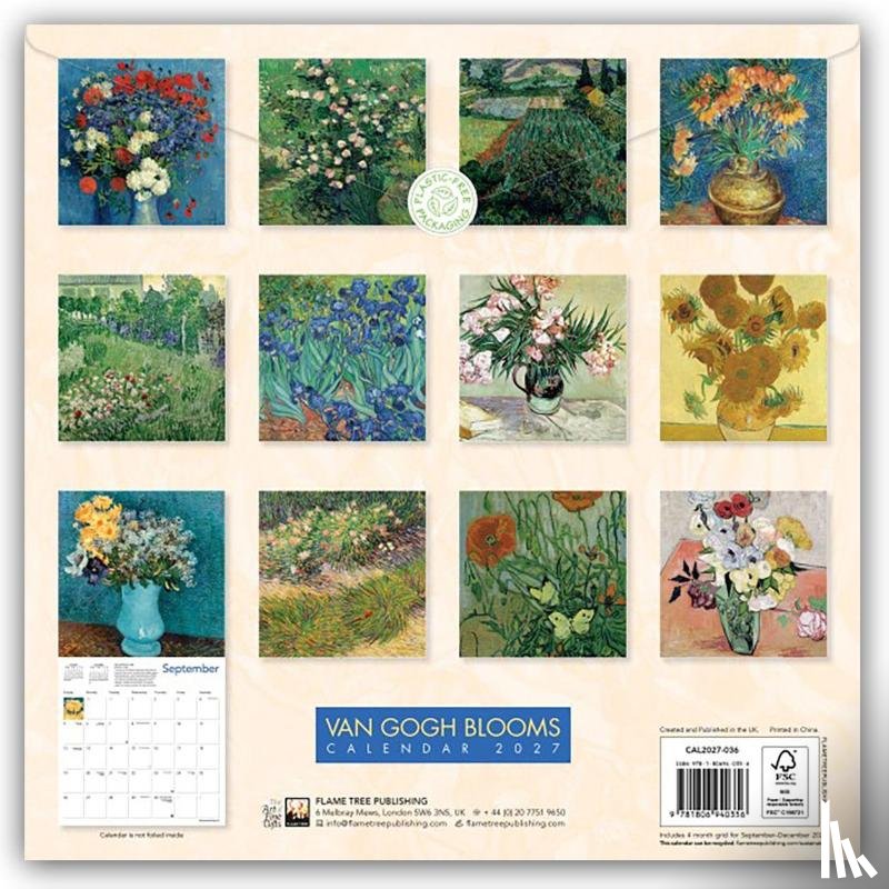 Flame, Tree - Van Gogh Blooms Wall Calendar 2027 (Art Calendar)