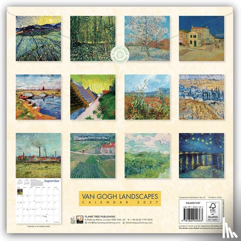 Flame, Tree - Vincent van Gogh Landscapes Wall Calendar 2027 (Art Calendar)