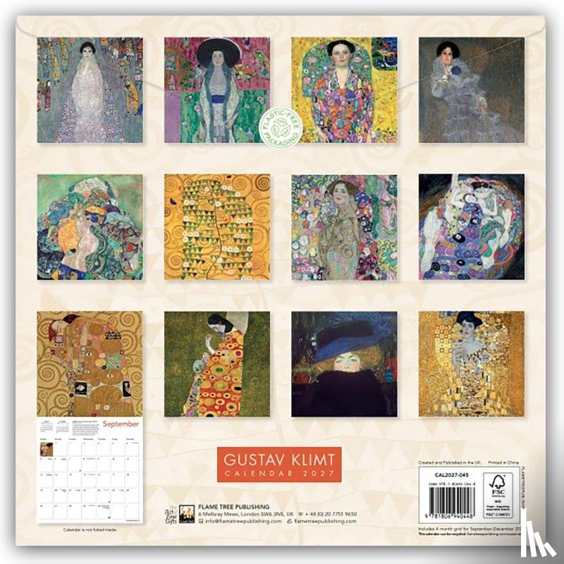 Flame, Tree - Gustav Klimt Wall Calendar 2027 (Art Calendar)