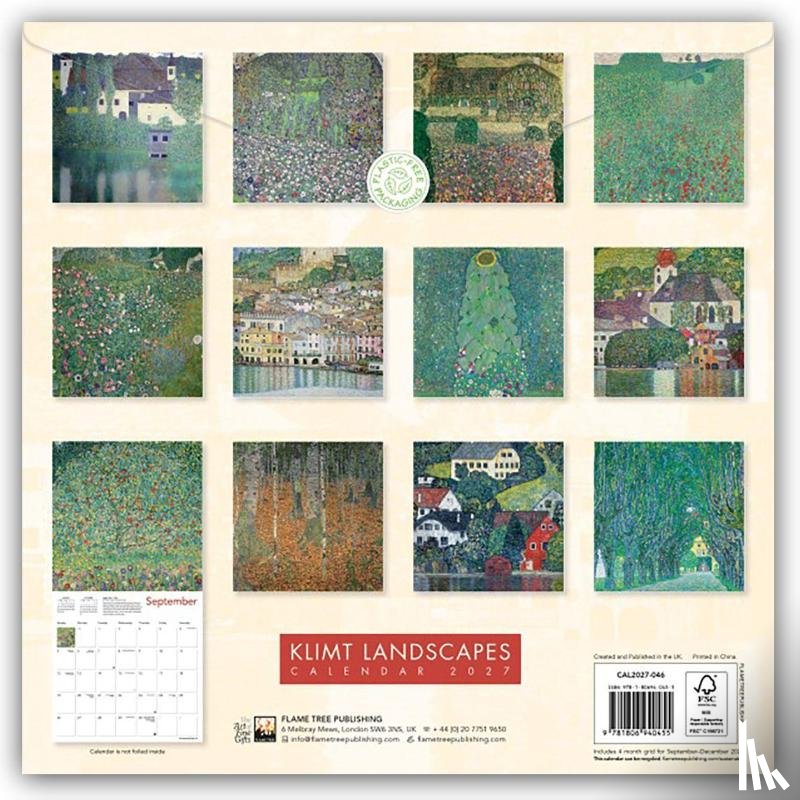 Flame, Tree - Klimt Landscapes Wall Calendar 2027 (Art Calendar)
