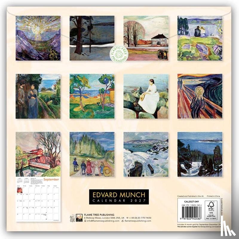 Flame, Tree - Edvard Munch Wall Calendar 2027 (Art Calendar)