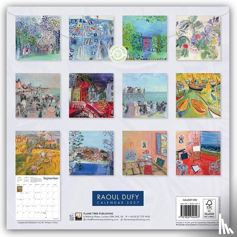 Flame, Tree - Raoul Dufy Wall Calendar 2027 (Art Calendar)