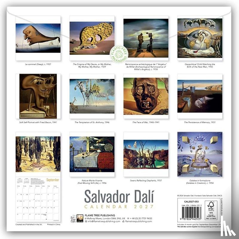 Flame, Tree - Salvador Dali Wall Calendar 2027 (Art Calendar)