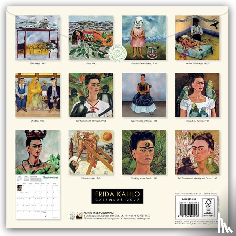 Flame, Tree - Frida Kahlo Art Wall Calendar 2027 (Art Calendar)