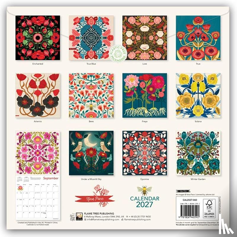 Flame, Tree - Nina Pace Wall Calendar 2027 (Art Calendar)