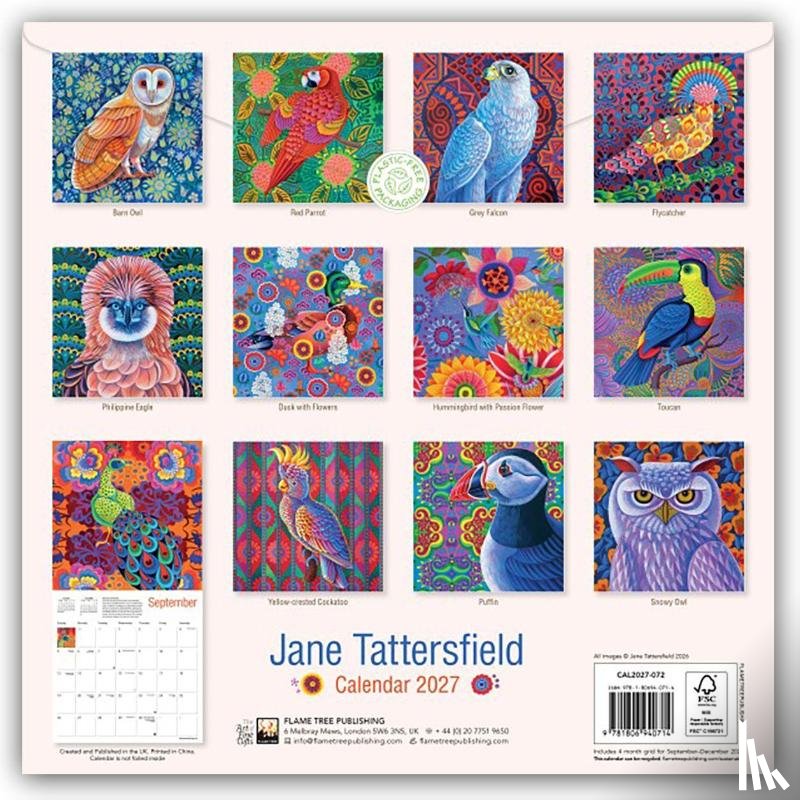 Flame, Tree - Jane Tattersfield Wall Calendar 2027 (Art Calendar)