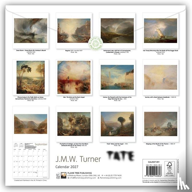Flame, Tree - Tate: J.M.W. Turner Wall Calendar 2027 (Art Calendar)
