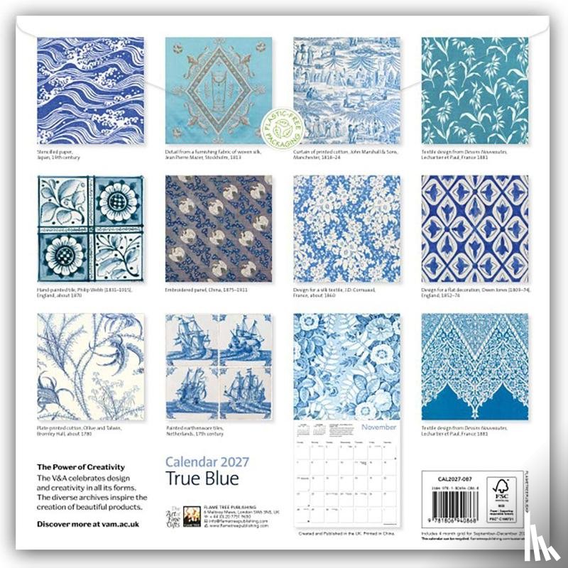 Flame, Tree - V&A: True Blue Wall Calendar 2027 (Art Calendar)