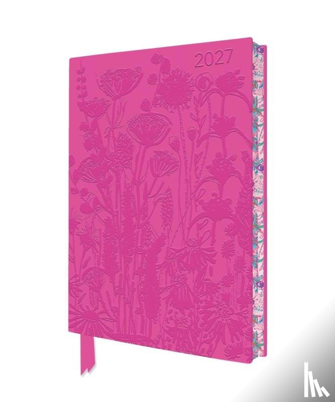 Flame, Tree - Lucy Innes Williams: Pink Garden House 2027 Artisan Art Vegan Leather Diary Planner - Page to View with Notes