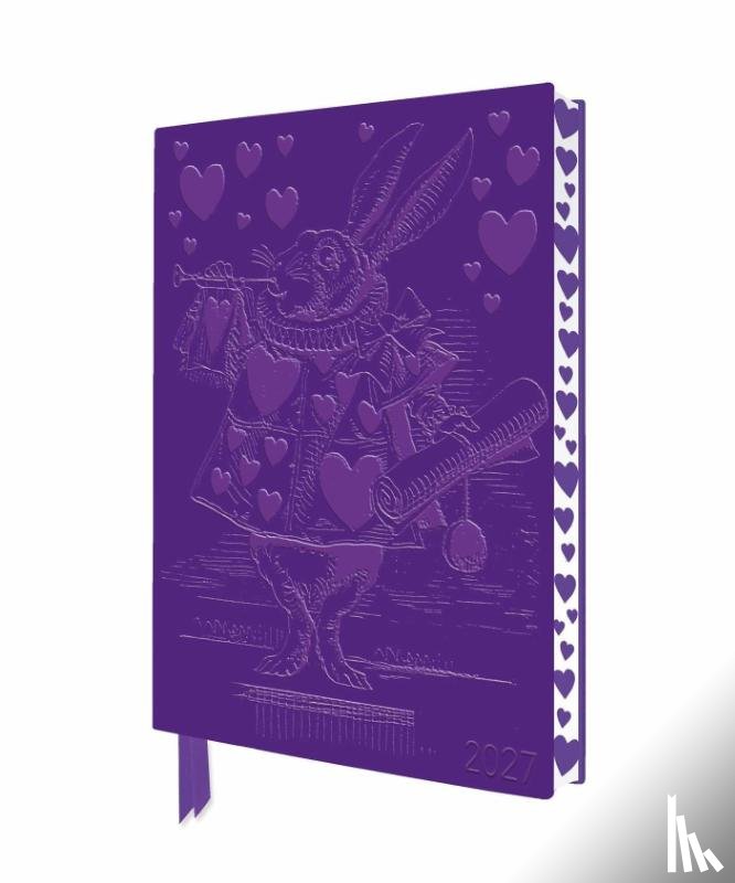 Flame, Tree - Alice's Adventures in Wonderland: White Rabbit 2027 Artisan Art Vegan Leather Diary Planner - Page to View with Notes