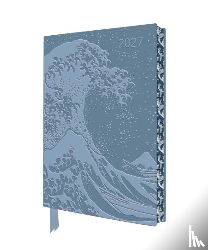 Flame, Tree - Katsushika Hokusai: The Great Wave 2027 Artisan Art Vegan Leather Diary Planner - Page to View with Notes