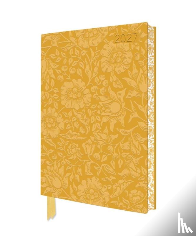 Flame, Tree - William Morris: Mallow 2027 Artisan Art Vegan Leather Diary Planner - Page to View with Notes