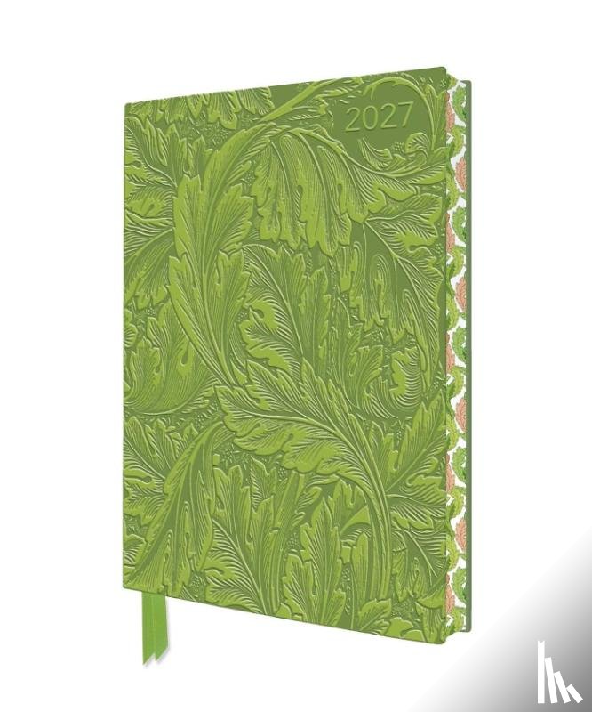 Flame, Tree - William Morris: Acanthus 2027 Artisan Art Vegan Leather Diary Planner - Page to View with Notes