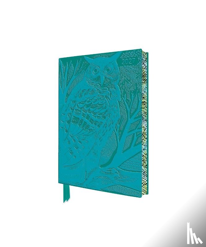 Flame, Tree - Angela Harding: Long Eared Owl 2027 Pocket Artisan Art Vegan Leather Diary – Week to View
