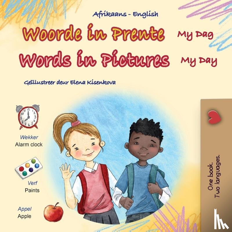 Books, Kidkiddos - Words in Pictures - My Day (Afrikaans English Bilingual Children's Book)