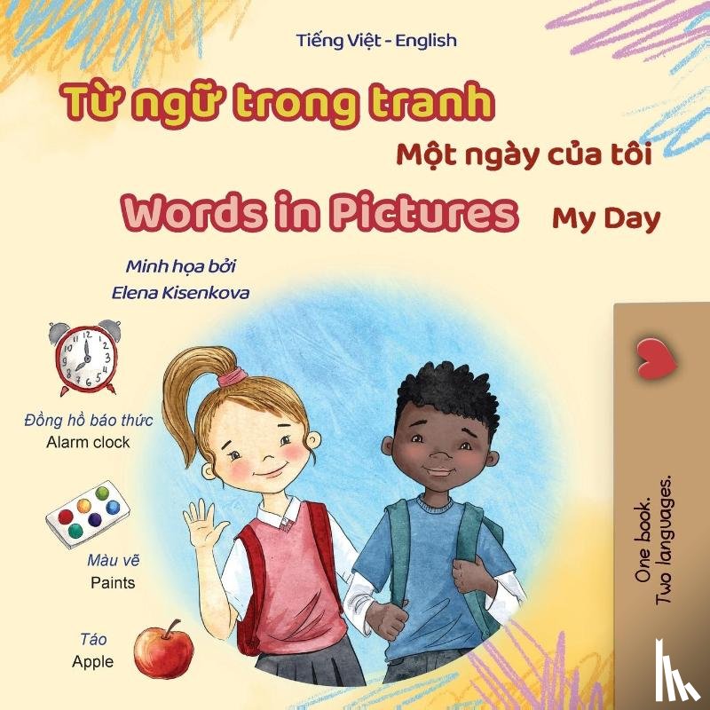 Books, Kidkiddos - Words in Pictures - My Day (Vietnamese English Bilingual Children's Book)