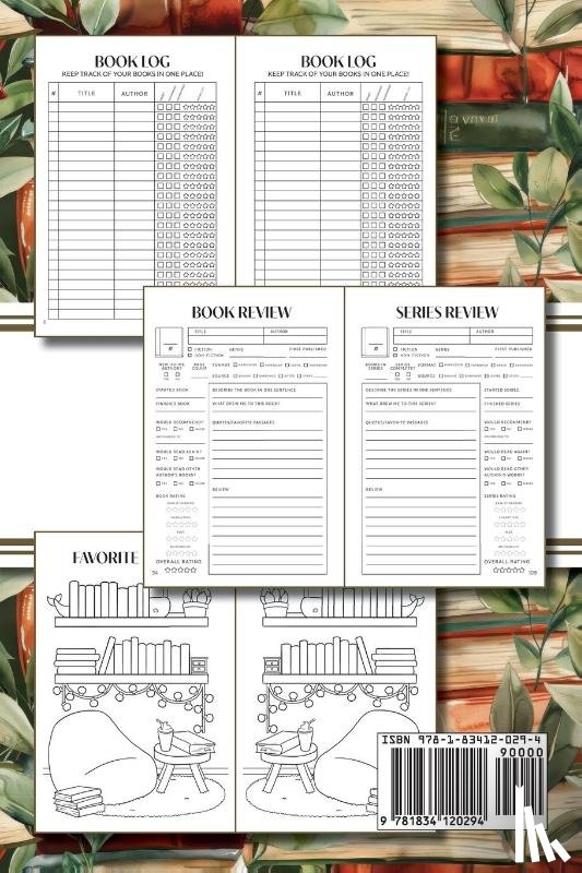 Revive Stationery - Reading Journal (Watercolour Stacked Books with Leaves)