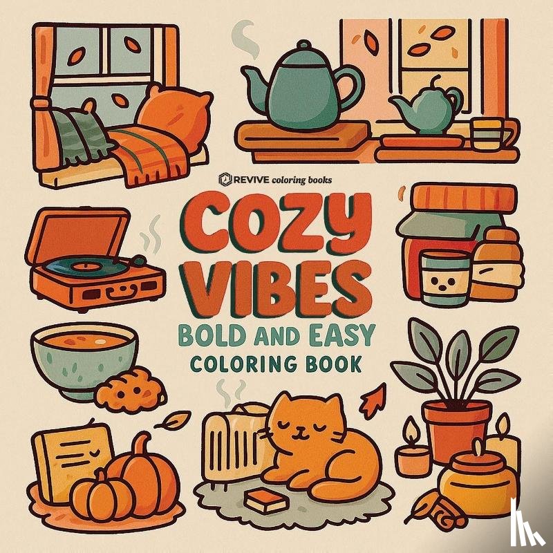 Revive Coloring Books - Bold & Easy Cozy Vibes Coloring Book