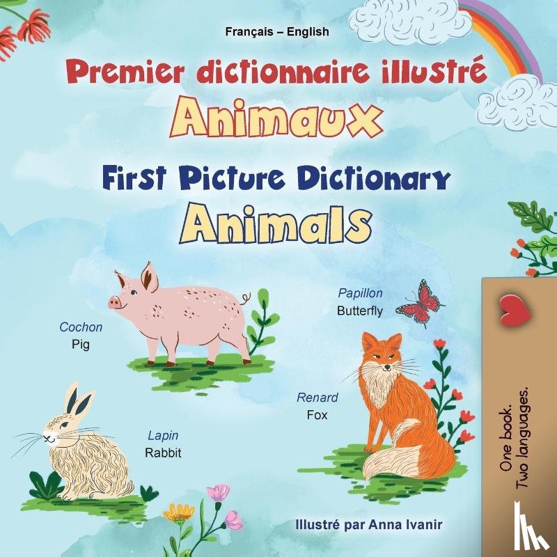 Books, Kidkiddos - First Picture Dictionary - Animals (French English Bilingual Children's Book)