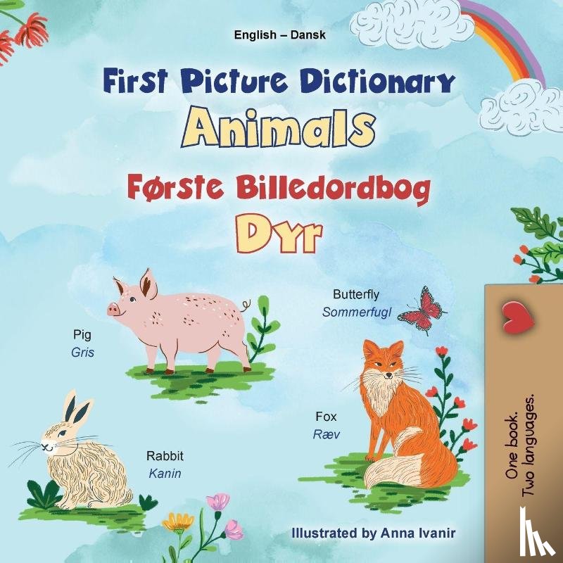 Books, Kidkiddos - First Picture Dictionary - Animals (English Danish Bilingual Children's Book)