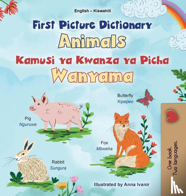 Books, Kidkiddos - First Picture Dictionary - Animals (English Swahili Bilingual Children's Book)