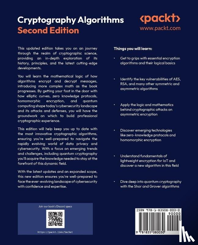 Bertaccini, Massimo - Cryptography Algorithms - Second Edition