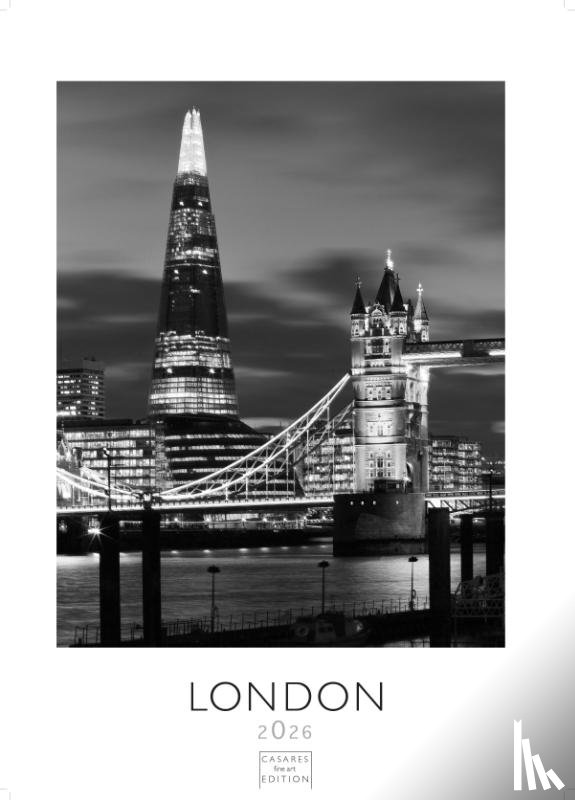  - London schwarz-weiss Kalender 2026 - Wandkalender | Fotokalender England 59x42cm Grosses Format - Hochwertiger . für 2026 - | Perfekt für Liebhaber London & Geschenkidee