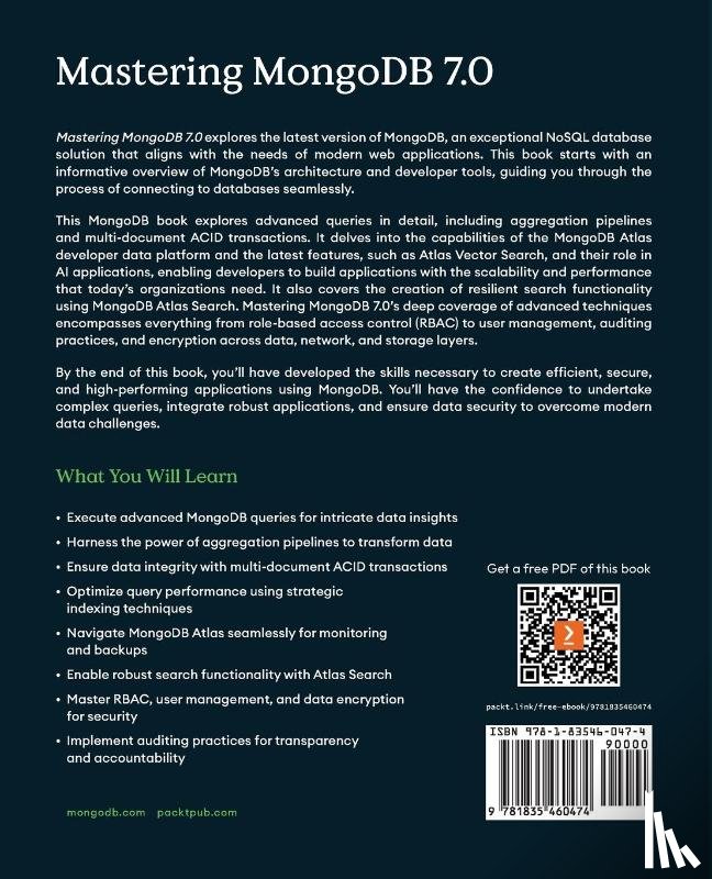 Aleksendri¿, Marko, Borucki, Arek, Domingues, Leandro - Mastering MongoDB 7.0 - Fourth Edition