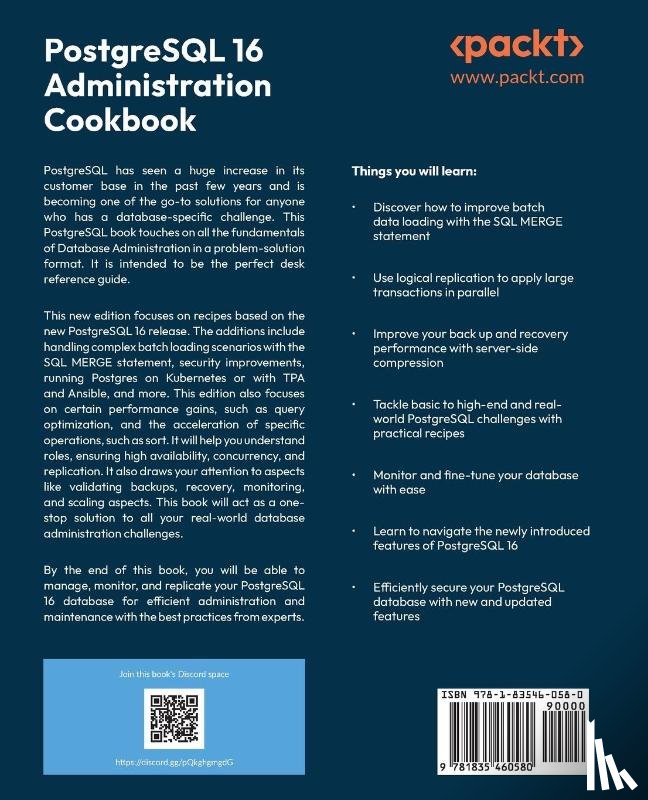 Ciolli, Gianni, Mejías, Boriss, Angelakos, Jimmy - PostgreSQL 16 Administration Cookbook