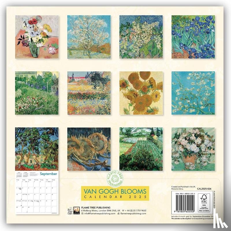 Flame, Tree - Vincent van Gogh Blooms Wall Calendar 2025 (Art Calendar)