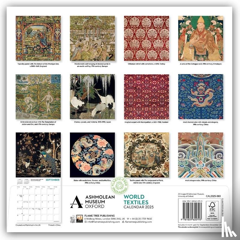 Flame, Tree - Ashmolean Museum: World Textiles Wall Calendar 2025 (Art Calendar)