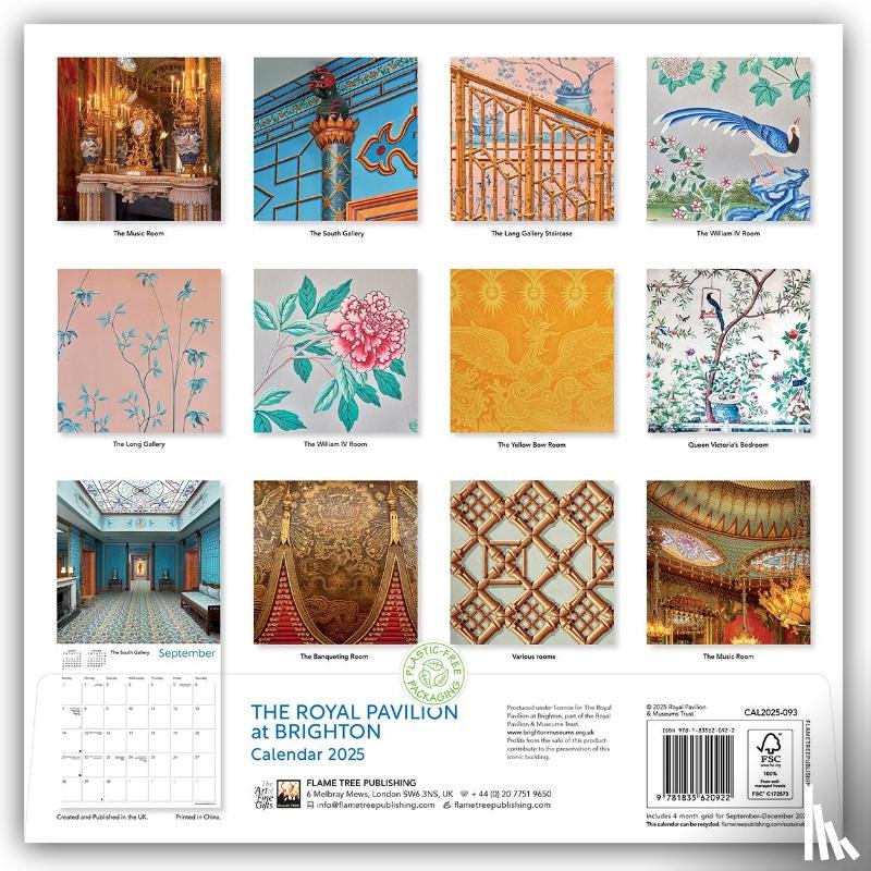 Flame, Tree - Royal Pavilion Brighton Wall Calendar 2025 (Art Calendar)