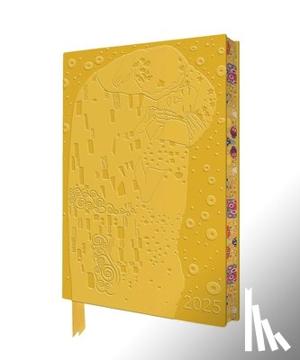 Flame Tree Studio - Klimt: The Kiss 2025 Artisan Art Vegan Leather Diary Planner - Page to View with Notes