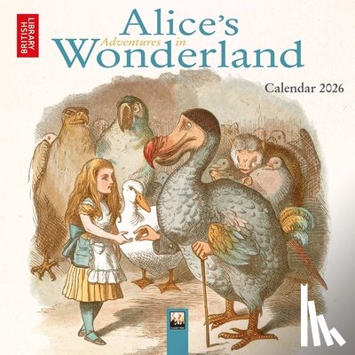 Flame Tree Studio - British Library: Alice's Adventures in Wonderland Mini Wall Calendar 2026 (Art Calendar)
