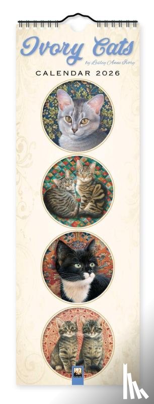 Lesley, Anne - Ivory Cats Slim Calendar 2026 (Art Calendar)