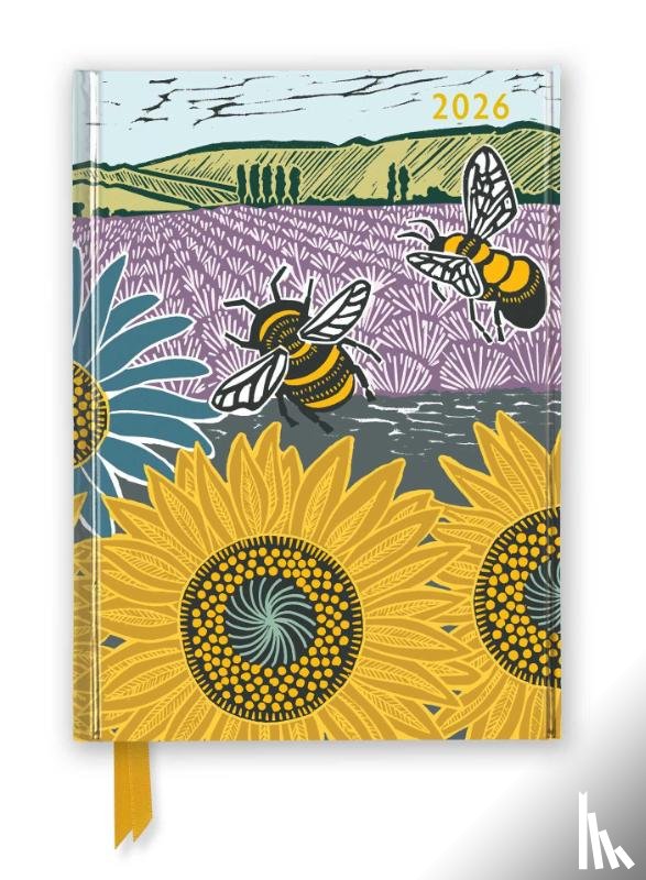 Flame, Tree - Kate Heiss: Sunflower Fields 2026 Luxury Diary Planner - Page to View with Notes