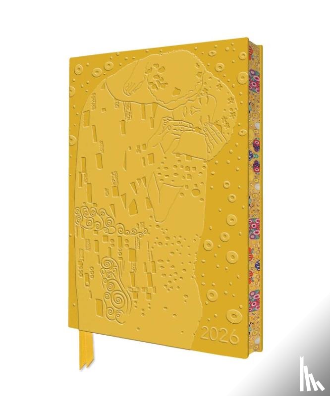 Flame, Tree - Gustav Klimt: The Kiss 2026 Artisan Art Vegan Leather Diary Planner - Page to View with Notes