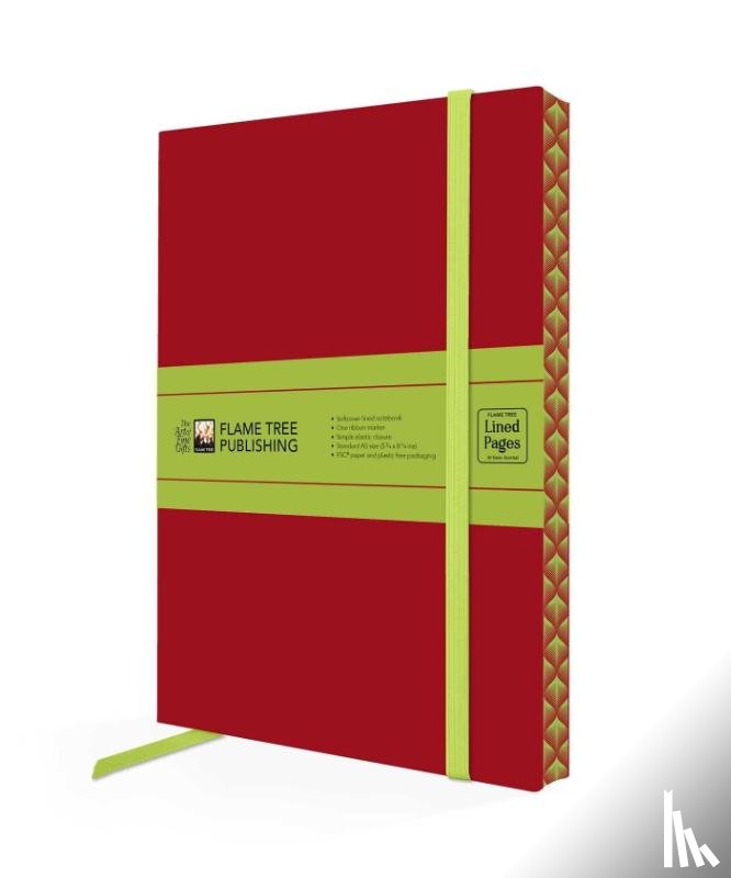 Flame Tree Studio - Ruby Red & Sage Green Artisan Paperback Notebook