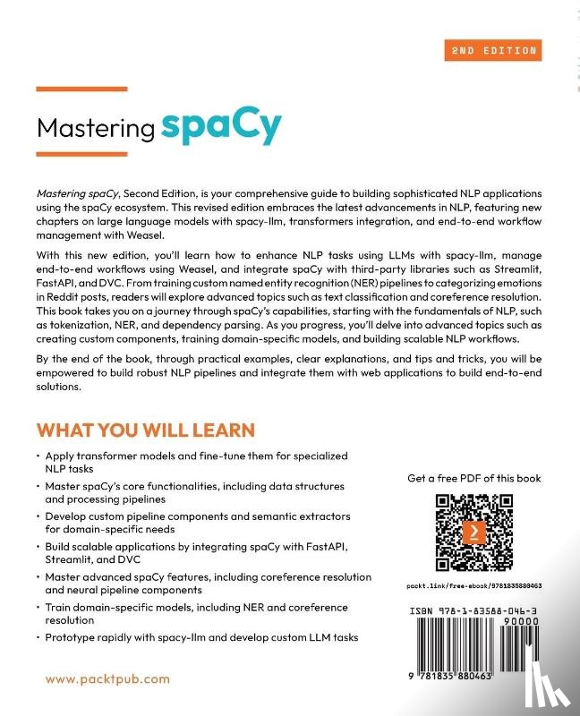 Mesquita, Déborah, Altinok, Duygu - Mastering spaCy - Second Edition