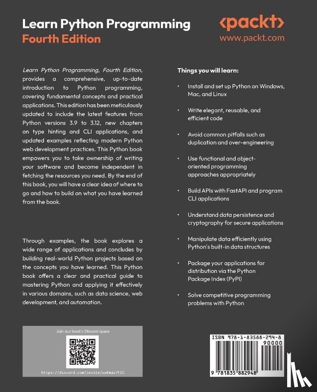 Romano, Fabrizio, Kruger, Heinrich - Learn Python Programming - Fourth Edition