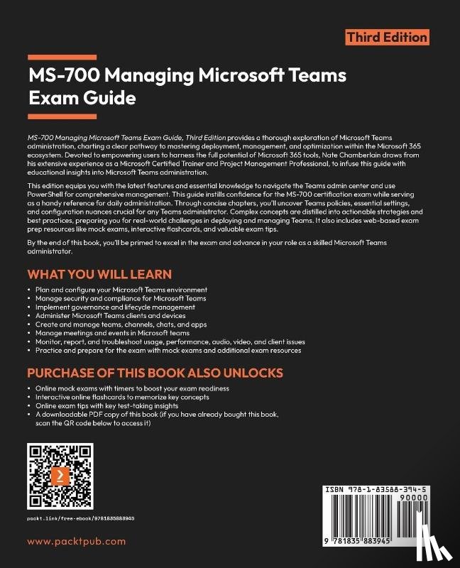 Chamberlain, Nate, Rising, Peter - MS-700 Managing Microsoft Teams Exam Guide - Third Edition